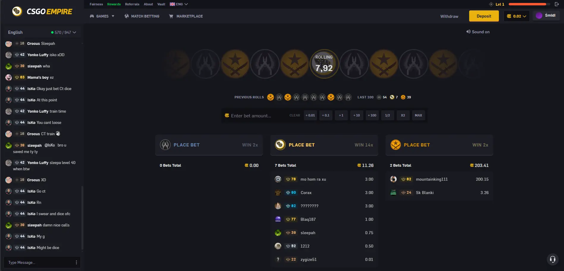 CSGOEmpire CS2 match betting