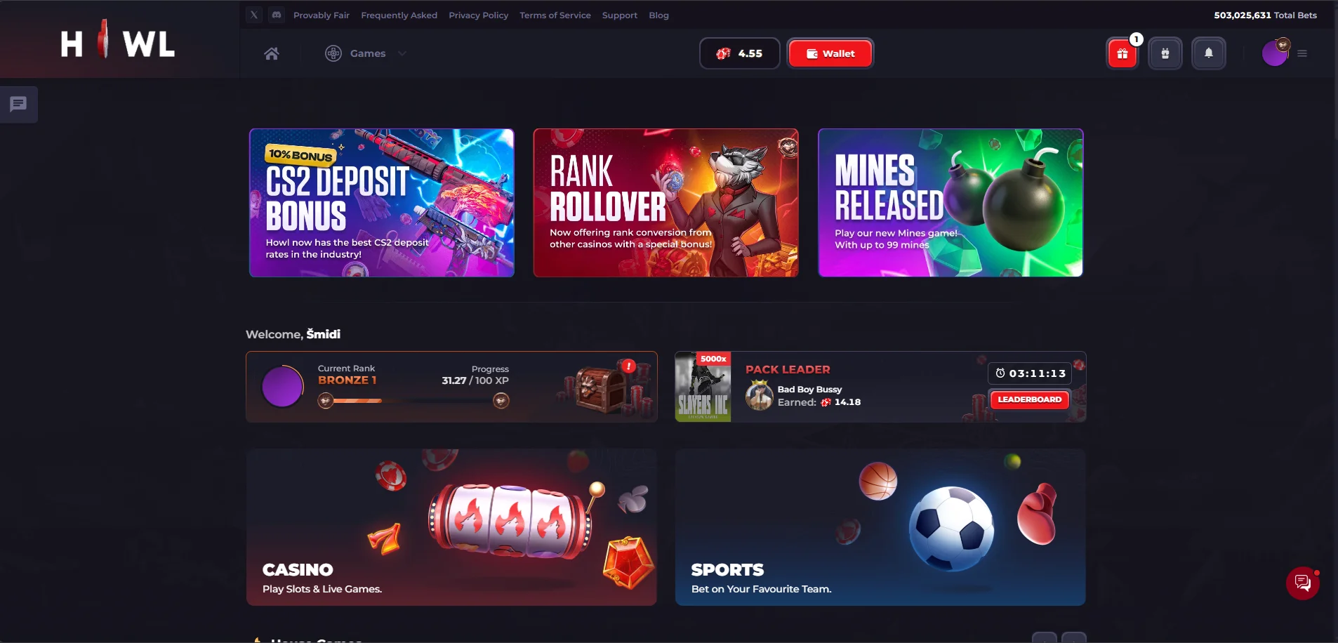 Howl.gg case opening