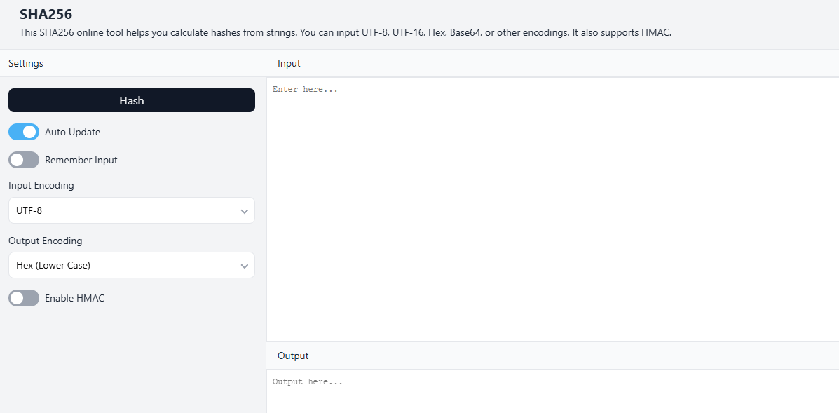 SHA-256 online calculator tool used to independently verify CS2 provably fair server seeds